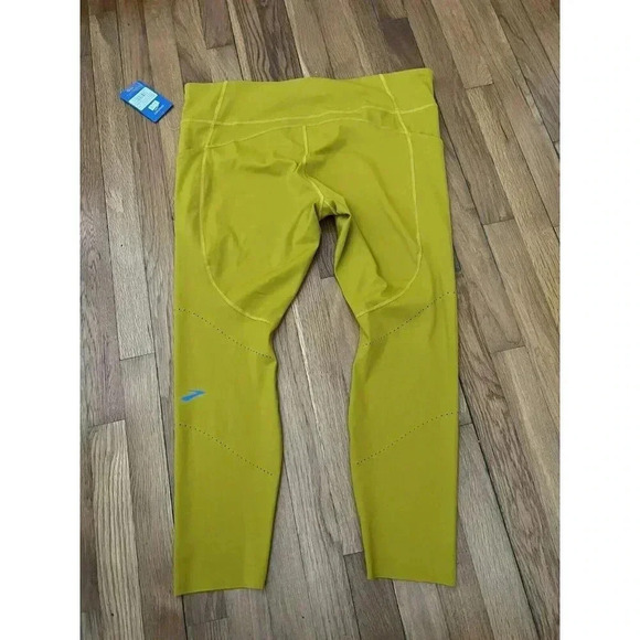 Brooks Womens Leggings Two Side Pockets Method 7/8 Tight Golden Hour Size XXL - Picture 5 of 6